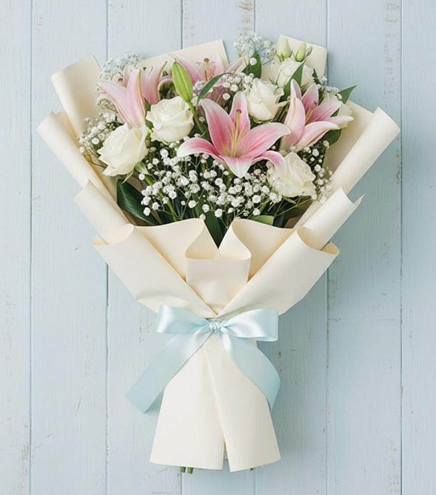 Букет цветов из: Лилии в Майский