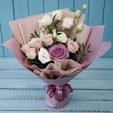 Букет цветов из:  Розы и Лизиантусы #REPLACE_PRED# Майский