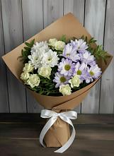 Букет цветов из:  Хризантемы и Розы в Майский