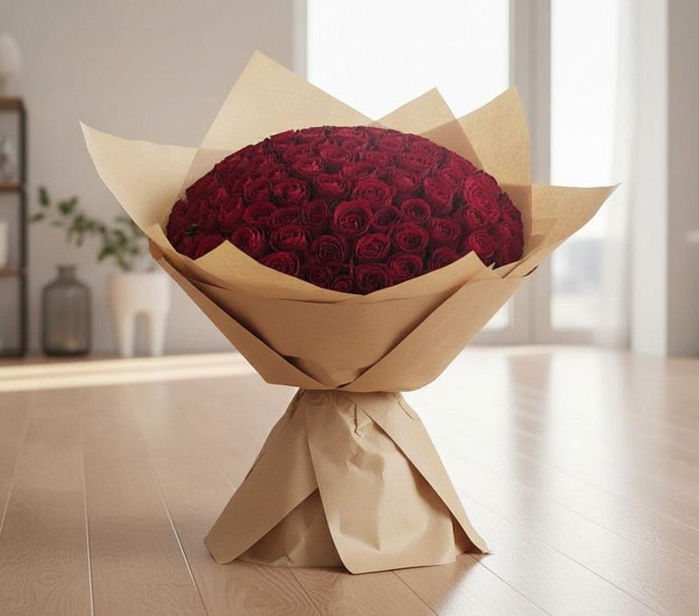 Букет 101 Красная роза в Майский
