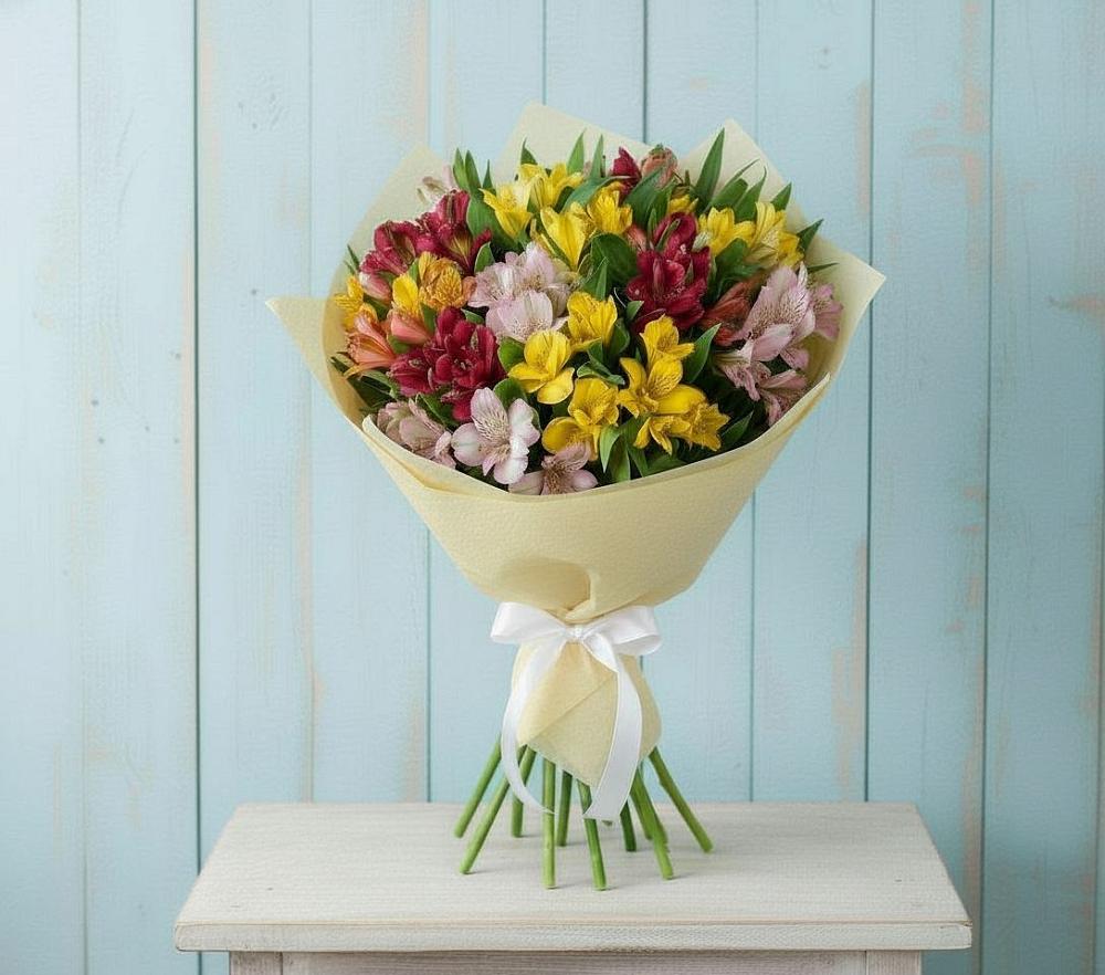Букет цветов из: Альстромерии в Майский