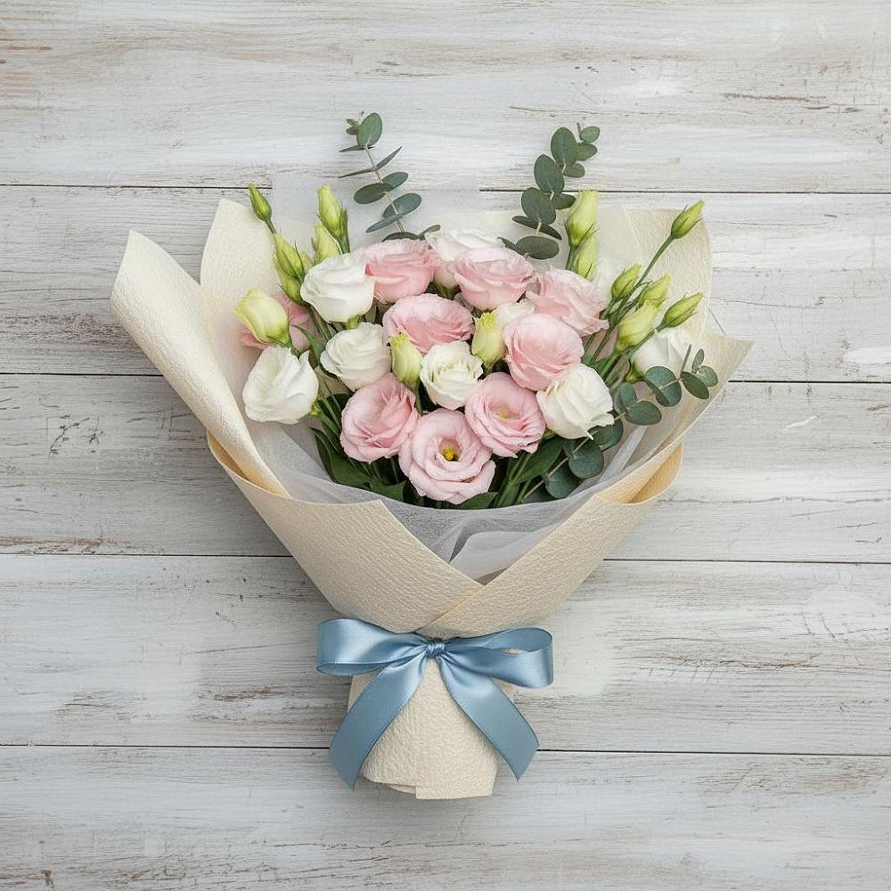 Букет цветов из: Лизиантусы в Майский